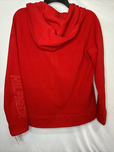Tommy Hilfiger Sport Red Fleece Jacket With Hood Size Large Size Large - Picture 6 of 6
