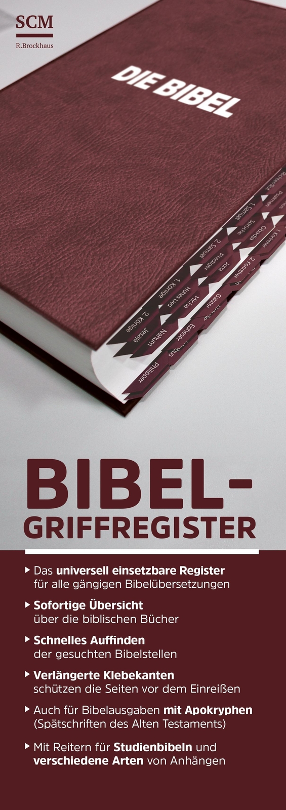 Bibel-griffregister Rot Stück Ware (sonst.) Deutsch 2017 Scm R.