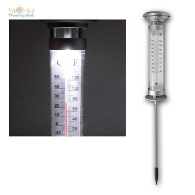 LED Solar Thermometer Garten Außenthermometer Gartenthermometer beleuchtet