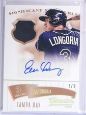 2014 Classics Significant Signatures Gold Evan Longoria Autograph Patch /5