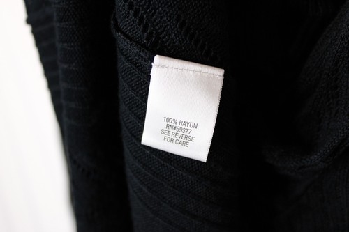 Womens P/M Black open front lightweight Cardigan sweater 3/4 sleeve herringbone - Bild 8 von 8