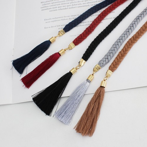 Woven Tassel Belt Self-Tie Dress Belt Waist Decoration Rope Braided Boho Style ! - Picture 12 of 20