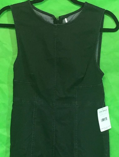 Free People Women’s Black Sleeveless Black Denim Dress Size 0 - Picture 3 of 9