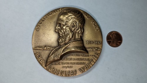 Abolicionista John Greenleaf Whittier Medalla de Bronce Medallic Art Co 3" 265+ Gramos - Imagen 3 de 24