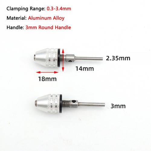 Keyless Drill Chuck Quick Change Hex / Round Shank For Dremel Electric Grinder - Picture 4 of 11