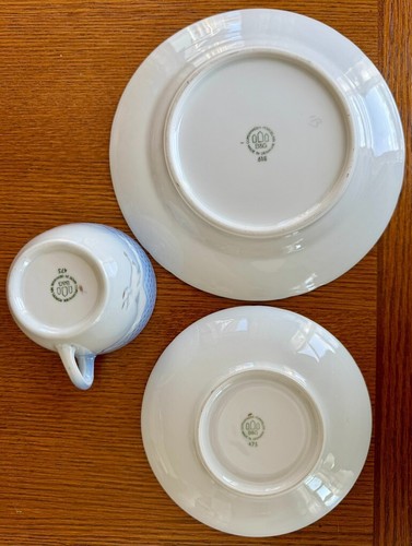 B&G Copenhagen Seagull Porcelain Cup Saucer 475 & Plate 618 Denmark - Picture 4 of 7