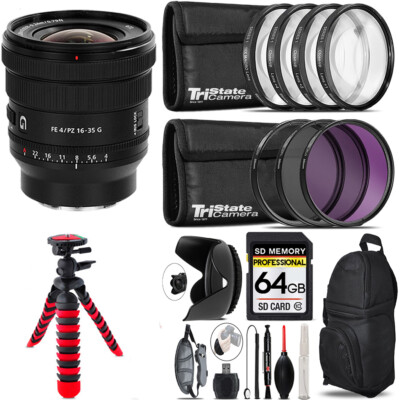 Sony FE PZ 16-35mm f/4 G Lens +7 Piece Filter & More - 64GB Kit