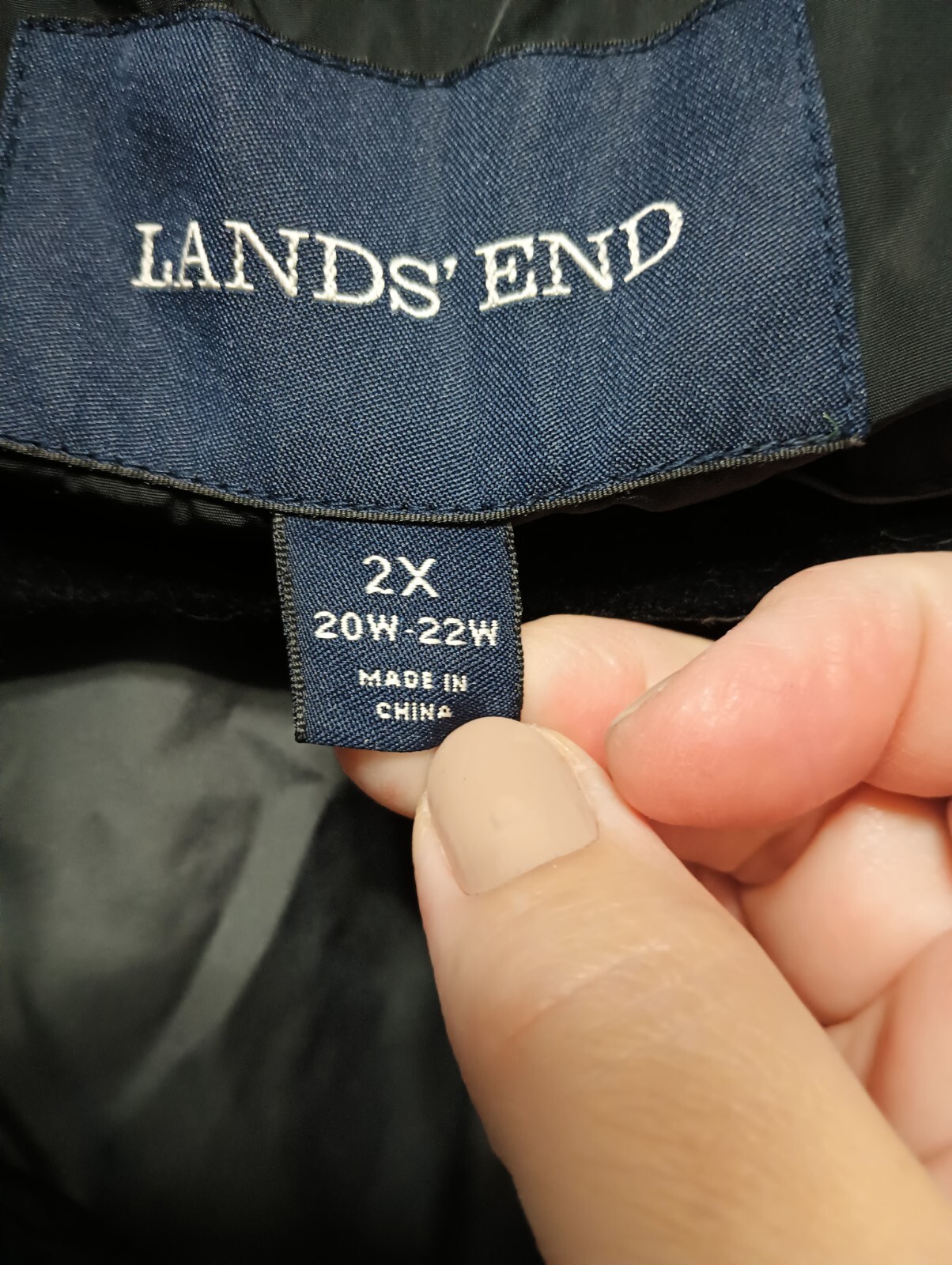 Womens Lands End Warm Down Jacket Black 2X eBay