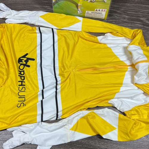 Morphsuits Adult Yellow Power Ranger Costume Bodysuit Superhero Size S ≤ 4' 7" - Picture 8 of 9