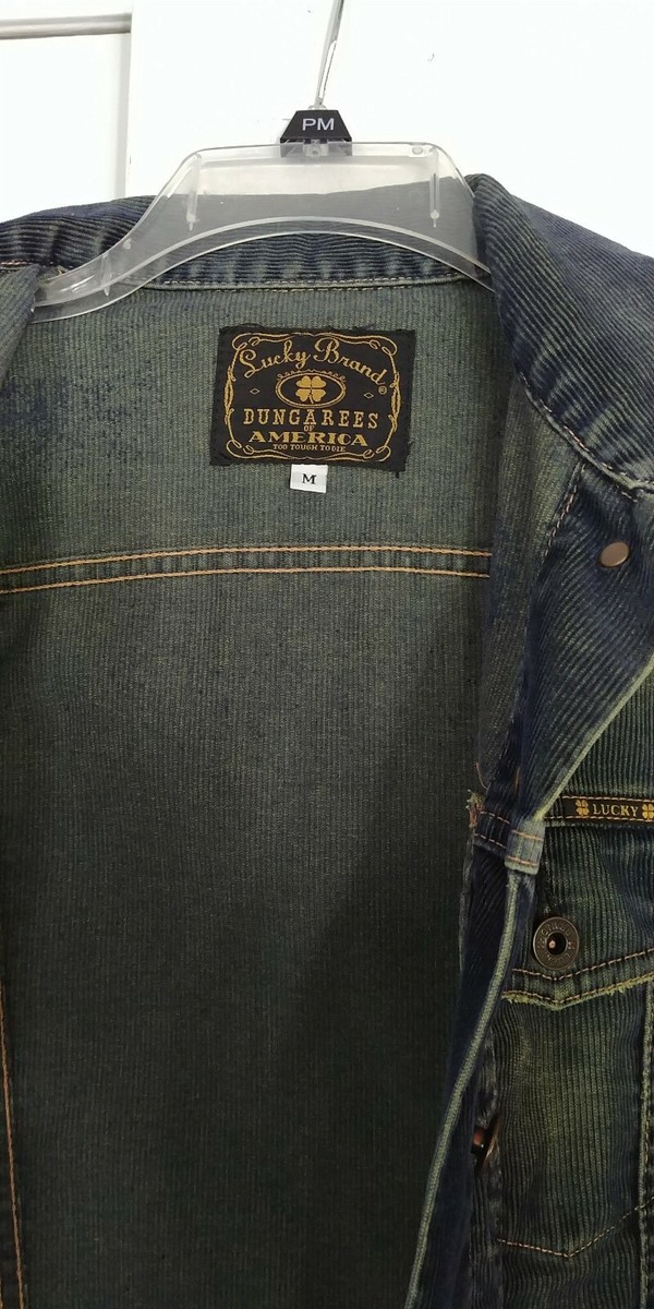 Vtg Womens LUCKY Brand Denim Jean Jacket DUNGAREES of
