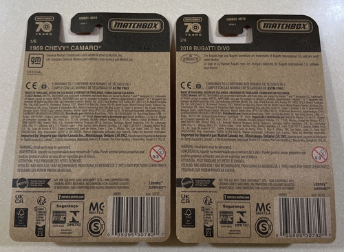 NEW 2023 MATCHBOX 70 YEARS TARGET SPECIAL EDITION RED BUGATTI & CAMARO LOT 2 - Picture 2 of 2