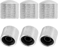 6 Pcs Electric Guitar Knobs, Silver Guitar Speed Control Knobs 