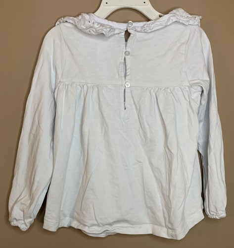 Blusa para niñas talla XS 4-5 - blanca manga larga con encaje - PRCP - Imagen 2 de 3