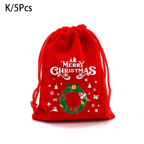 5x Weihnachten Samt Geschenktüten Bonbonbeutel Kordelzugbeutel Xmas Treckerli Packbeutel- - Bild 15 von 29