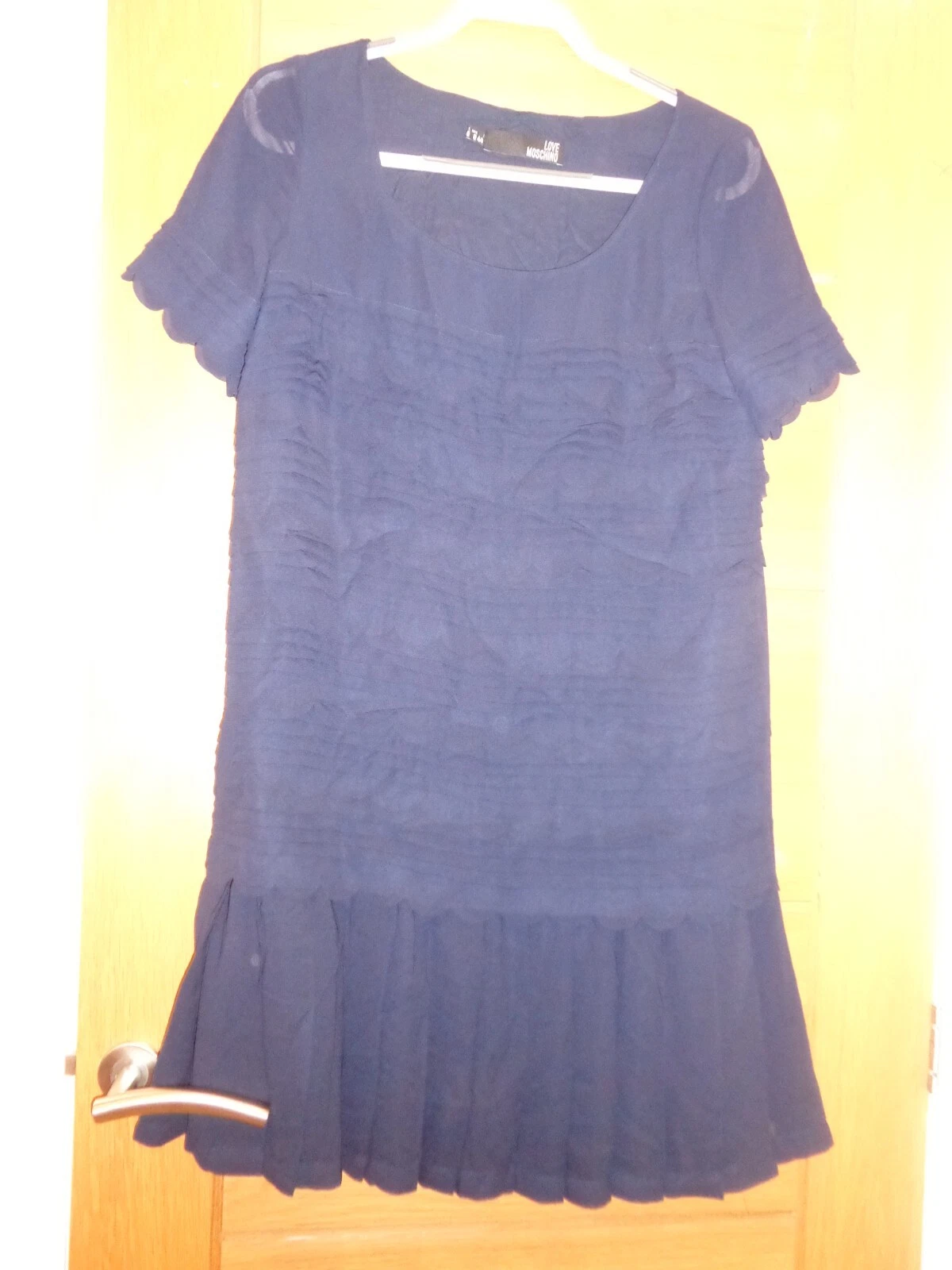 Abito al ginocchio Love Moschino marino maniche corte UK 12 US 8