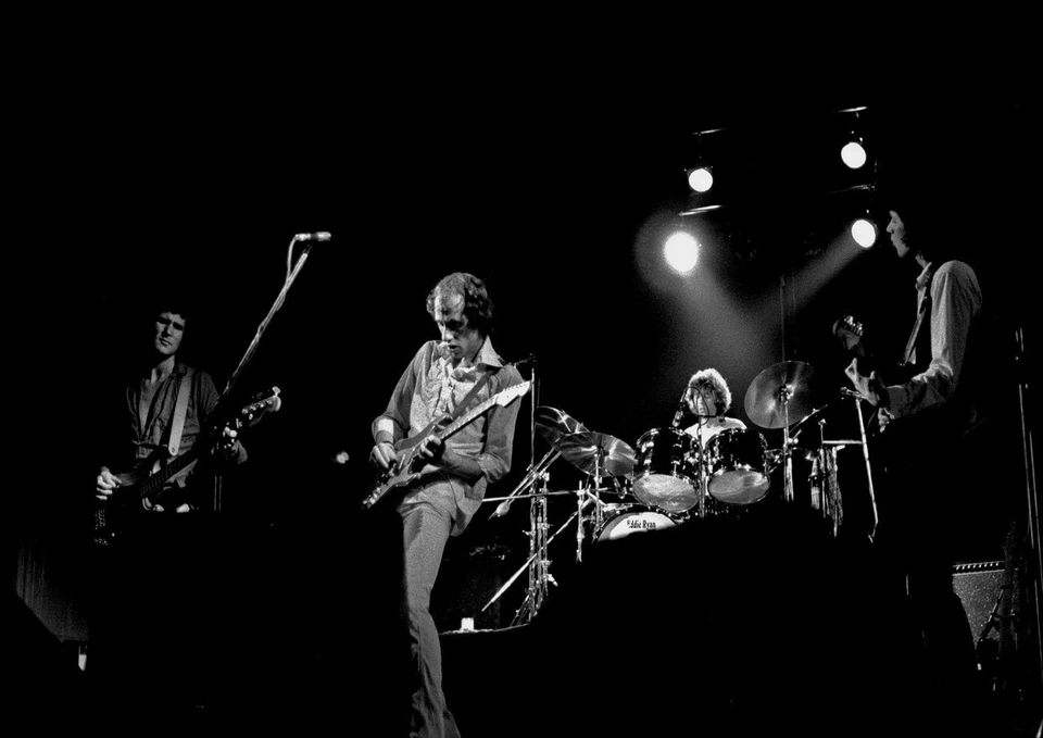 Dire Straits 4 Photo Rock Band Metal Guitar On Stage Black White Music Poster - Image 2 of 3