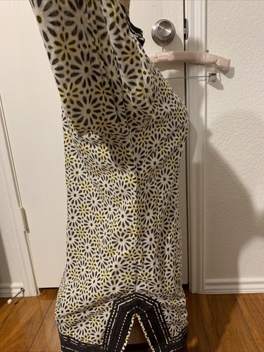 TÚNICA TORY IMPRESA TORY BURCH talla 10 patrón floral 100% algodón elegante usada en excelente estado - Imagen 5 de 15
