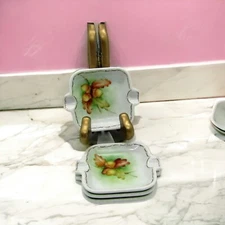 Vintage Set of 4 Small Ladies Hand Painted Ashtrays
