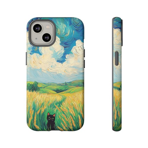 Cat Oil Pastel Wheat Field Sky Phone Case for iPhone, Samsung Galaxy, Pixel - 第 80/117 張圖片