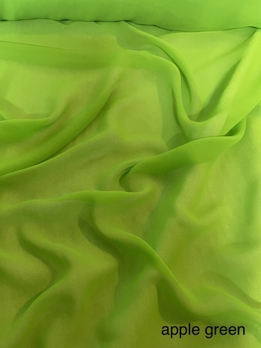 1 mtr apple green soft chiffon dress fabric..45” wide (114cm) C - Picture 2 of 3