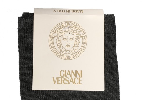 ¡NUEVOS Calcetines de Vestir de Costura Gianni Versace! Gris con Versace barroco *Italia* - Imagen 2 de 2