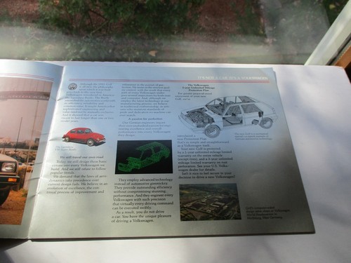 VW 1985 Golf Volkswagen of America Dealer Sales Brochure - Picture 6 of 6