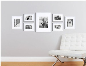 Picture Frame Set For Wall 7 Piece Wood Kit Hanging Photo Art Home Image Is Loading Picture Frame Set For Wall 7 Piece Wood