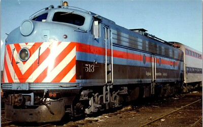 Train Locomotive Railroad Postcard Twin Engine EBM #513 Chicago IL