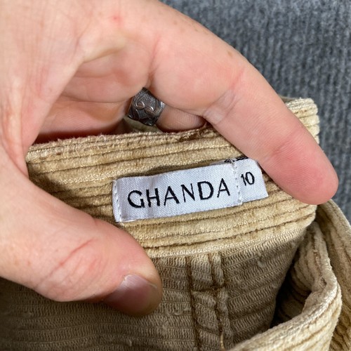 Ghanda Pants Womens 10 Corduroy Capri Wide Leg Relaxed Fit Hip Hop Streetwear - Picture 5 of 13