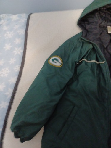 Reebok Green Bay Packers Jacke mit Kapuze Reißverschluss Größe Large schöner Zustand  - Bild 3 von 7