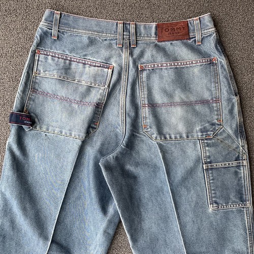 Vintage Y2K Tommy Hilfiger Men's 34 x 32 Baggy Skater Carpenter Blue - Picture 14 of 16