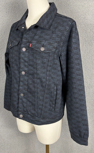 Levi's Unisex Grade School Youth Laser Printed Trucker Jacket Medium Gray NWOT's - Picture 4 of 8