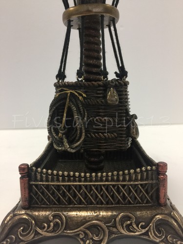 Orologio a mongolfiera steampunk arredamento casa 12 ore funzionamento a batteria antico Stlye - Foto 4 di 8