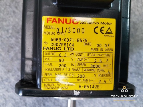 FANUC | A06B-0371-B575 a1/3000 AC Servomotor + CODIFICADOR DE PULSO A860-0360-T001 aA64 - Imagen 2 de 11