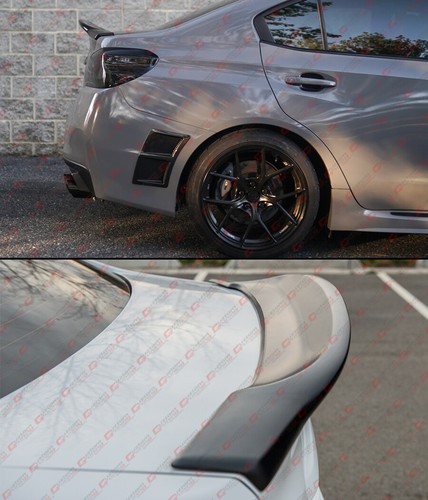 FOR 2015-2021 SUBARU WRX STI V3 GLOSS BLACK DUCKBILL HIGHKICK REAR TRUNK SPOILER - Picture 6 of 6