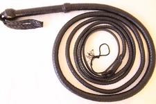 12 Ft Genuine Leather BullWhip,12 Plaited, Black, Heavy Duty 12 Feet Bull Whip