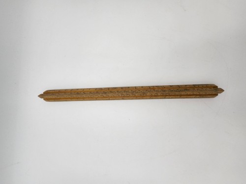 Vintage 3 Sided Triangle Wood Ruler Made In USA - Picture 3 of 5