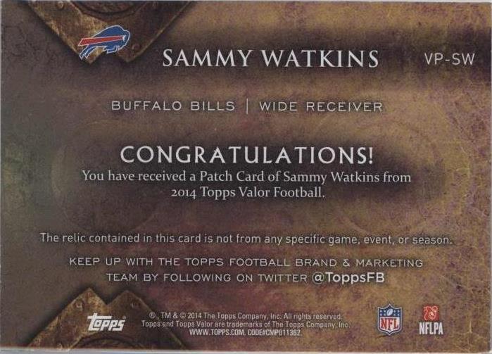 2014 Topps Valor Sammy Watkins #VP-SW