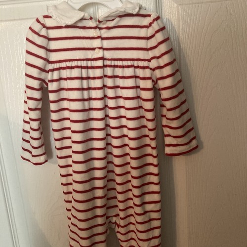 NWT Ralph Lauren IG Romper White With Red Stripes, White Pony Logo, Collar 9 M - Picture 3 of 3