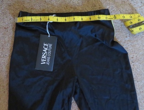 VERSACE JEANS COUTURE BLACK + WHITE FITTED STRETCH CROP LEGGINGS BNWT - Picture 6 of 7