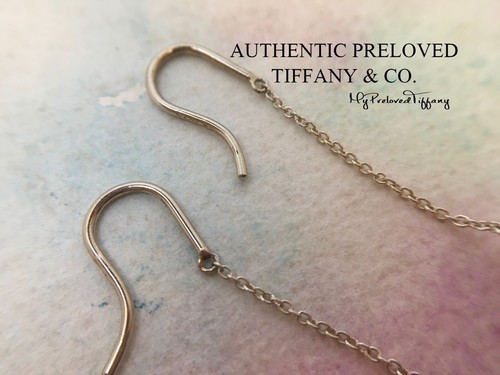 Tiffany & Co Elsa Peretti By The Yard Freshwater Pearl Dangling Earrings Silver - Picture 7 of 8
