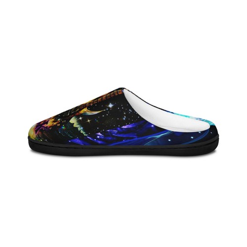 Women's Indoor Slippers rock and roll electric guitar flames stars rockstar - Picture 4 of 7