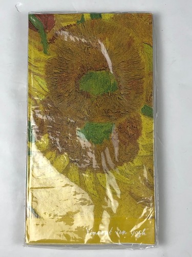 Monarque Vincent Van Gogh Sunflower 12 Paper Disposable Hostess Napkins New - Picture 1 of 2