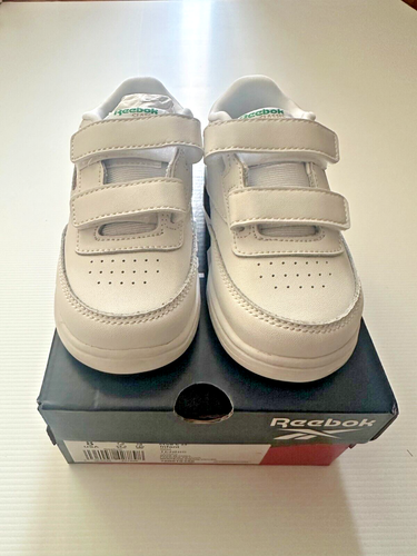 REEBOK Classic Infant Club C 2V White Tennis Sneaker Toddler Classic -SZ 8 - NEW - Picture 5 of 7