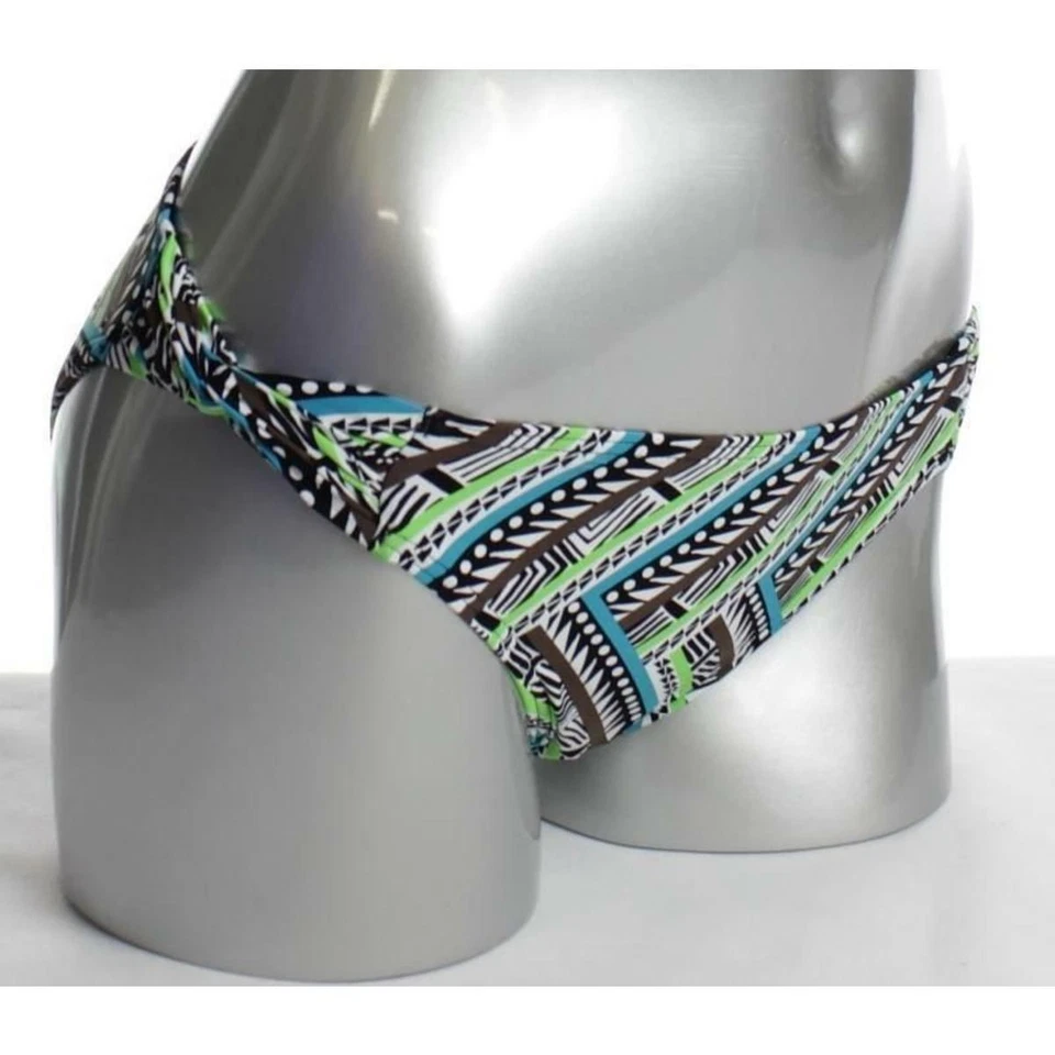 Coco Reef Womens S Swim Bottom Tanga Black Geometric Bikini Multi-Color - Image 2 of 4