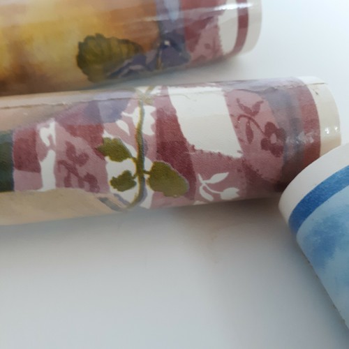 3 rolls wallpaper border Picnic Fruits Flower Blue Brewster 318B26209 7in 15 yd - Picture 7 of 10