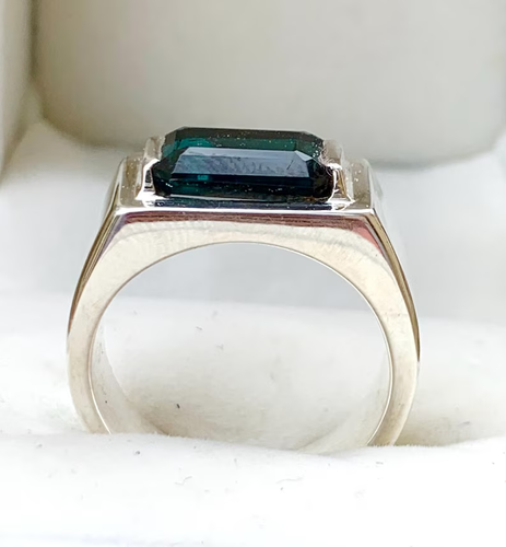 Spektakulärer blauer Turmalin Ring echter Edelstein eleganter Sterling Silber Ring - Bild 3 von 7