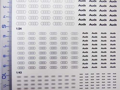 CALCOMANÍAS REPARACIÓN EN MINIATURA AUDI 1/18 1/24 1/43 1/64 transferencia - Imagen 4 de 5