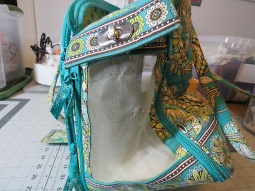 Vera Brandley Quilted Pet Carrier Shoulder Bag Mesh Ends Retired "Peacock" VGC - Picture 2 of 13