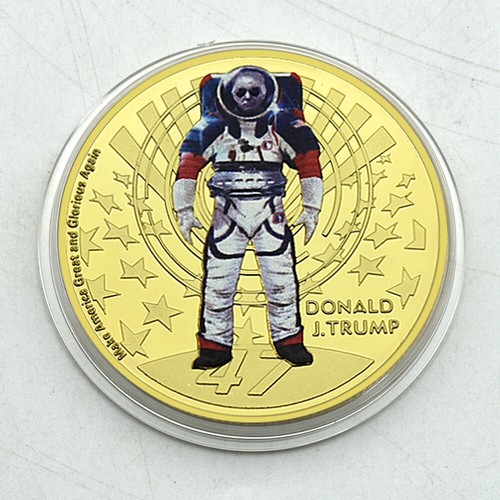 Donald Trump Metal Dorado Artesanía Medalla Desafío Presidente de Estados Unidos Moneda Recuerdo - Imagen 6 de 12